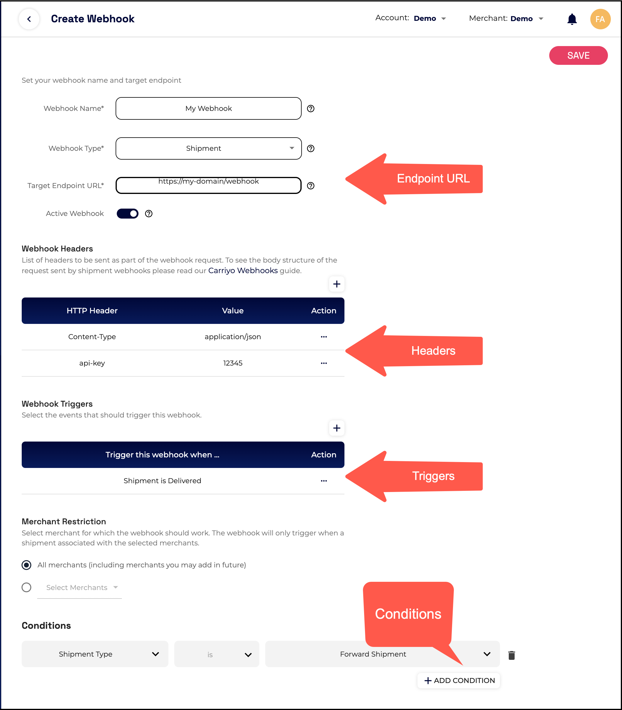 Add New Webhook