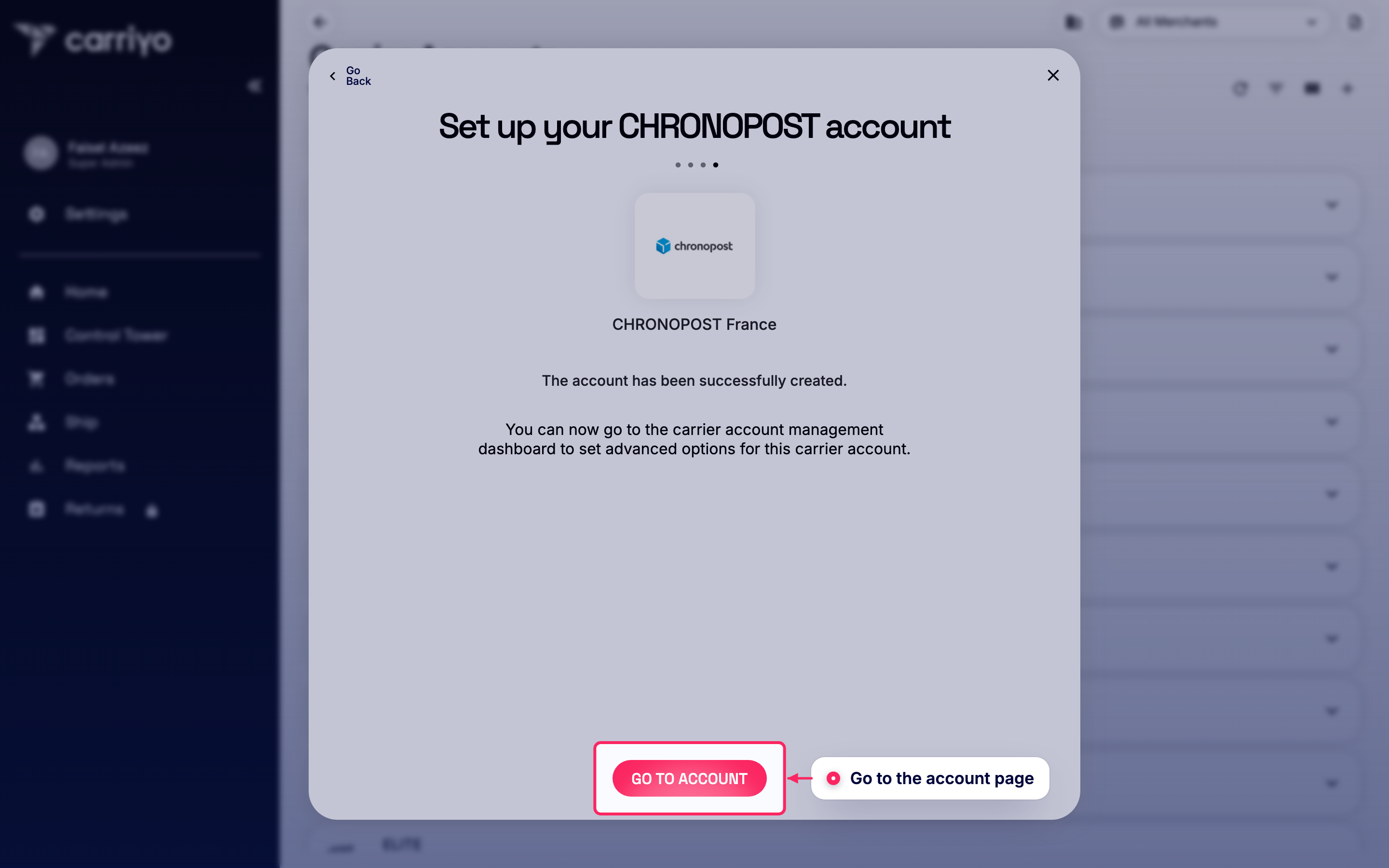 Go to the account page