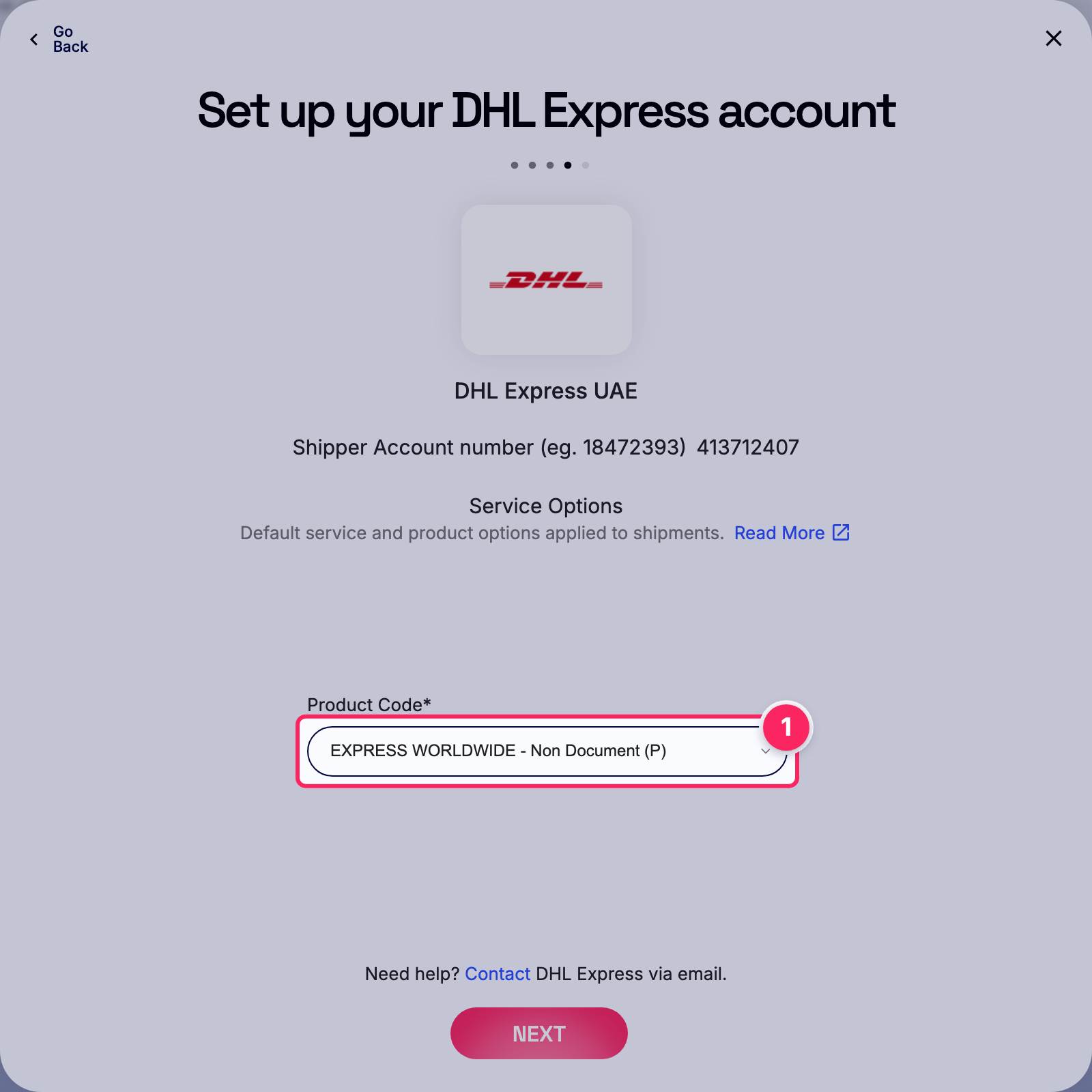 Select product code.
