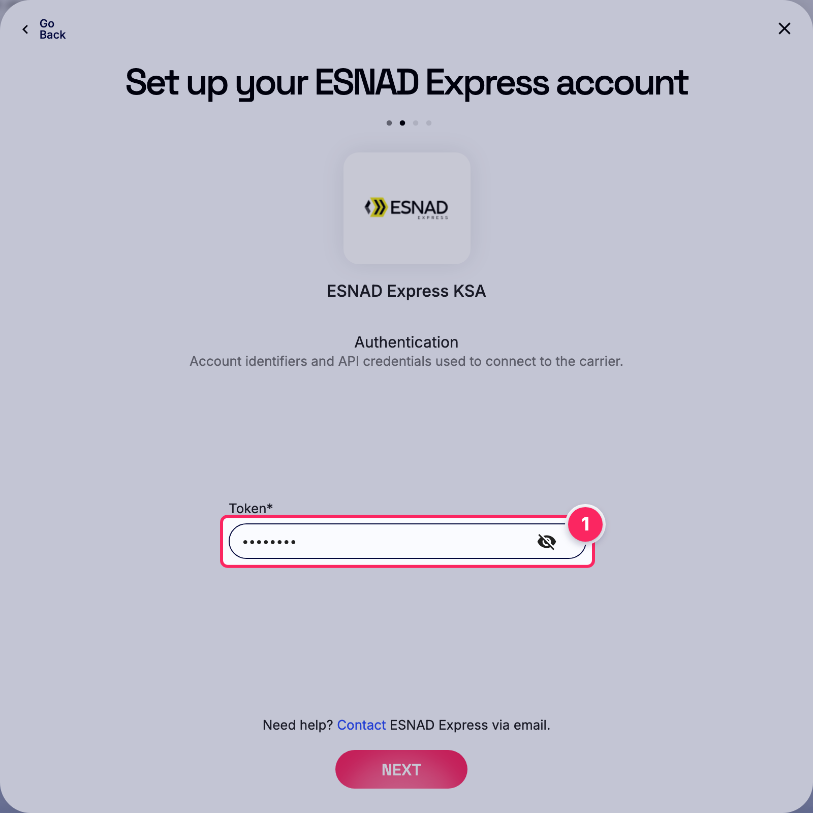 Enter token.