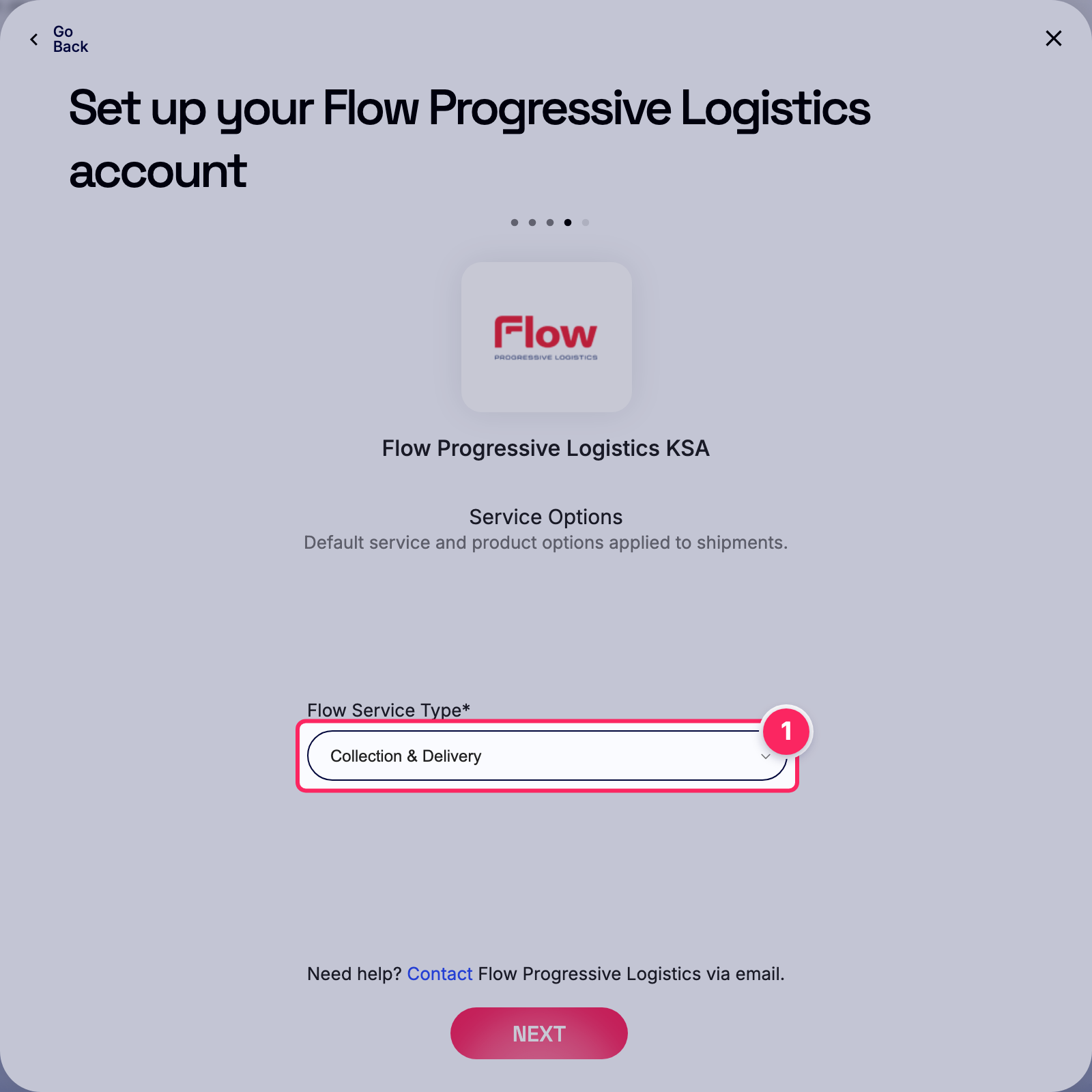 Select flow service type.