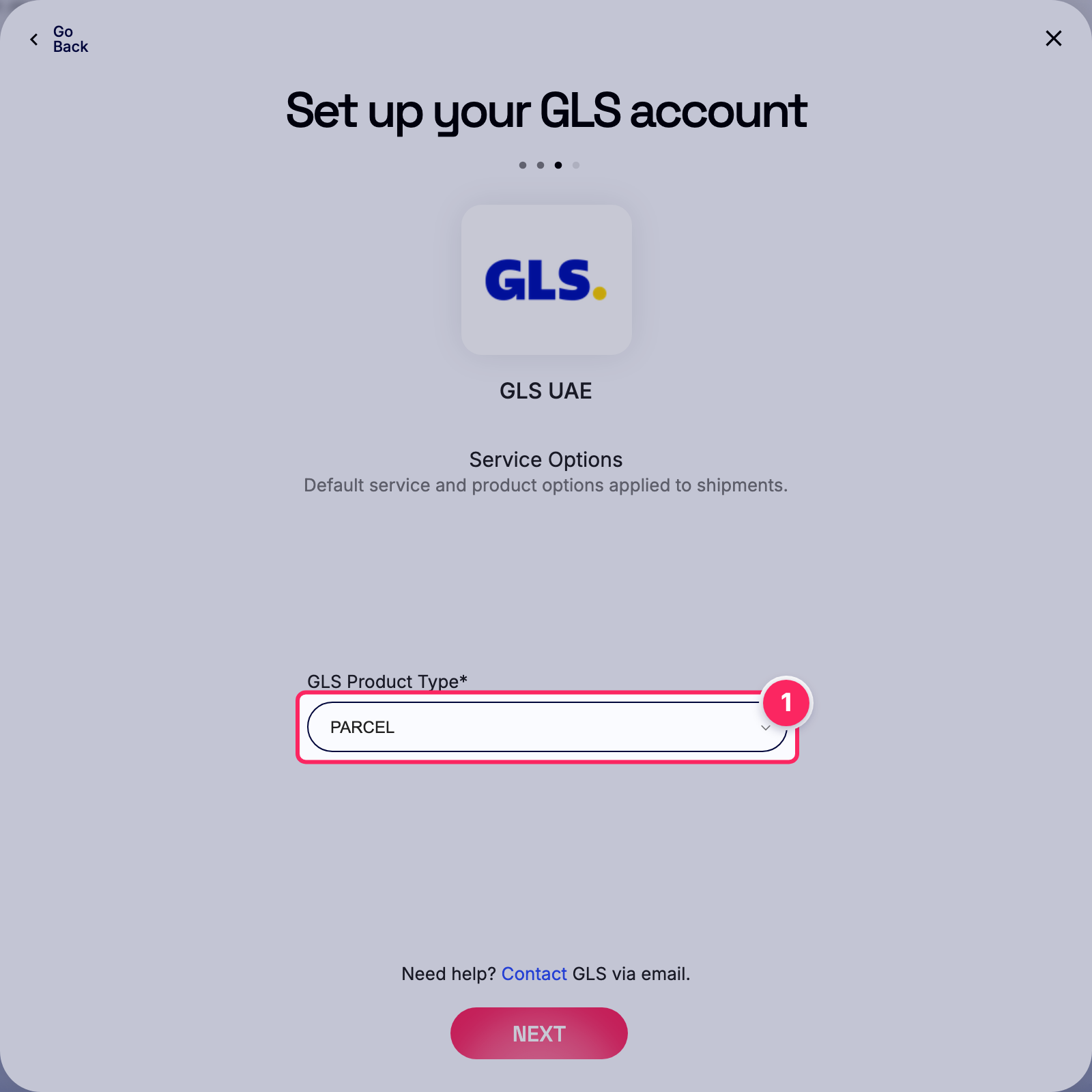 Select gls product type.