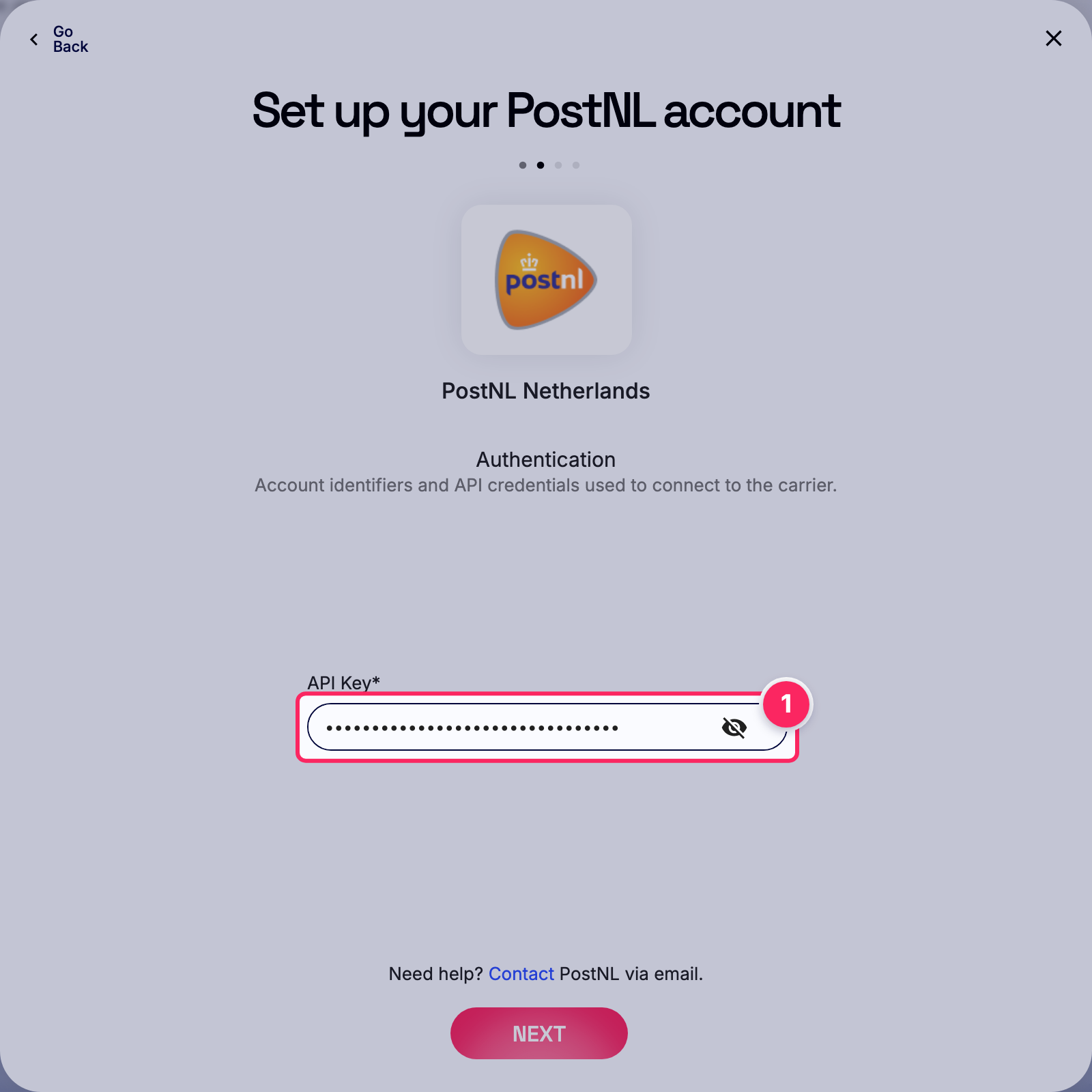 Enter api key.