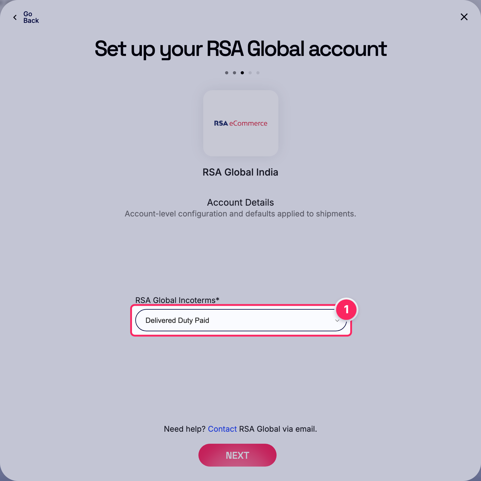 Select rsa global incoterms.