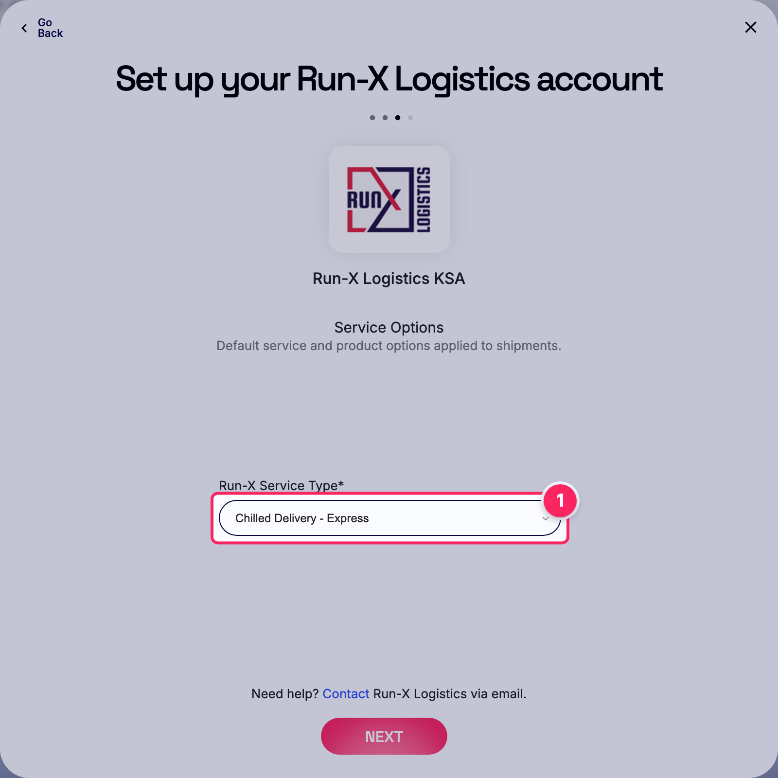 Select run-x service type.