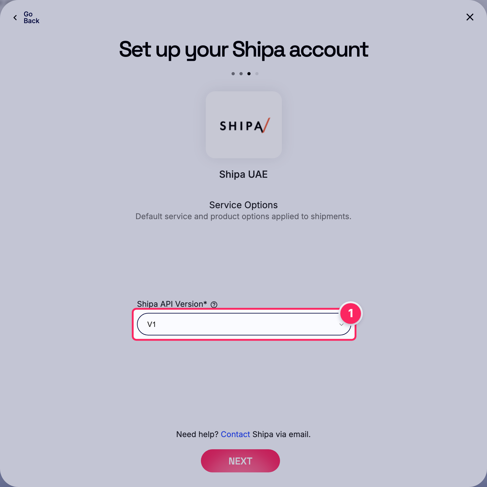 Select shipa api version.