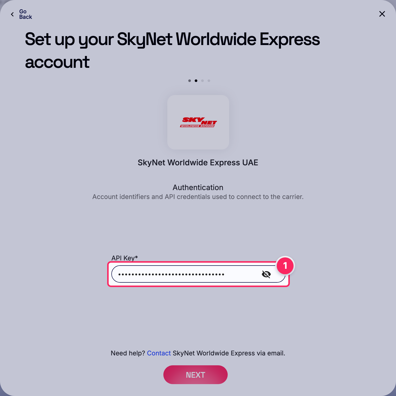 Enter api key.