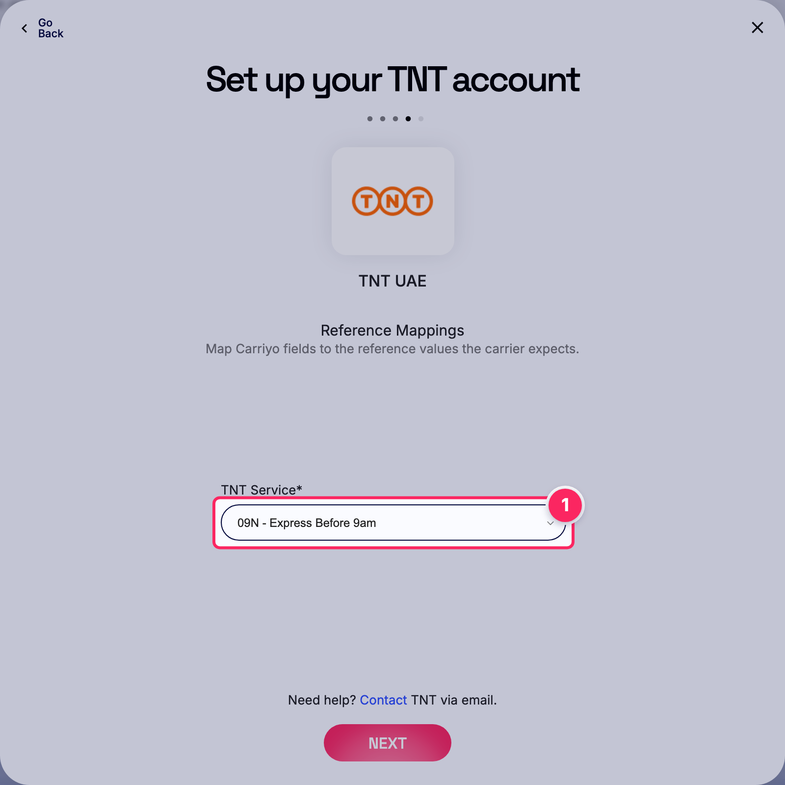 Select tnt service.