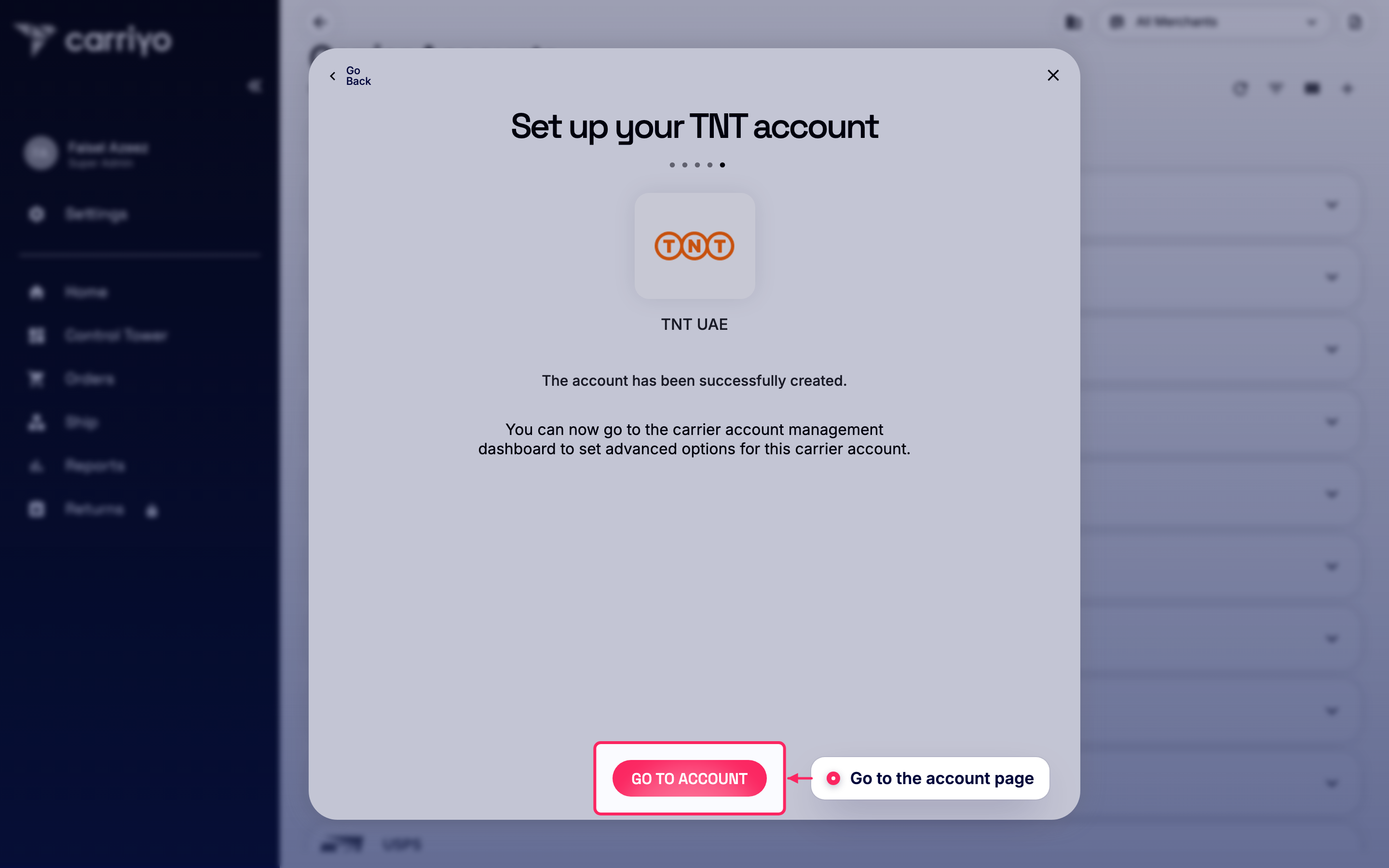 Go to the account page