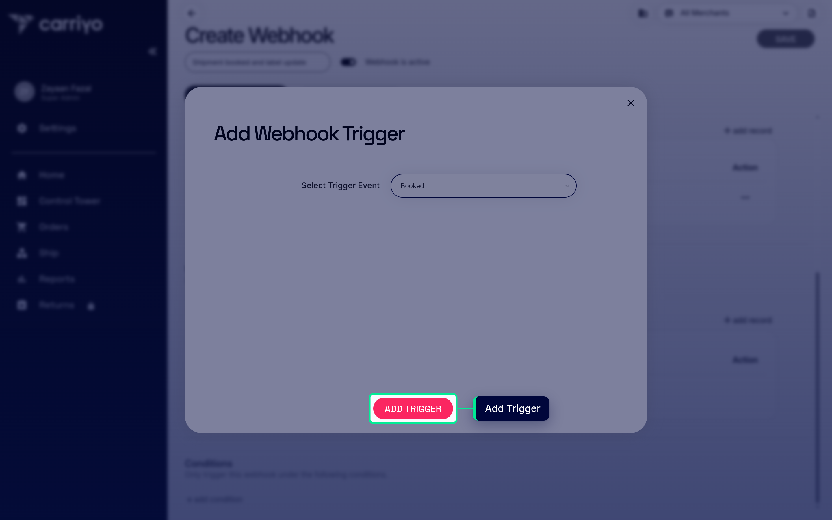 Add booked trigger