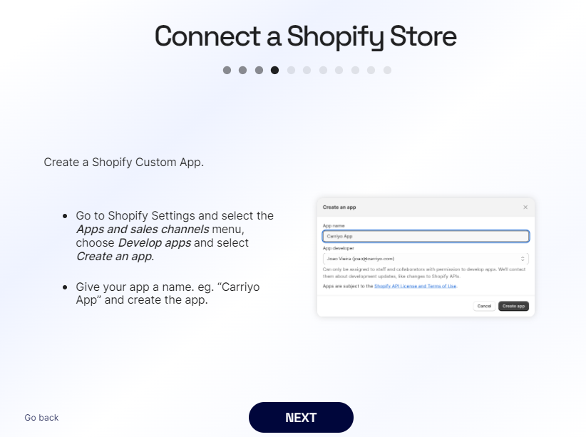 Shopify settings