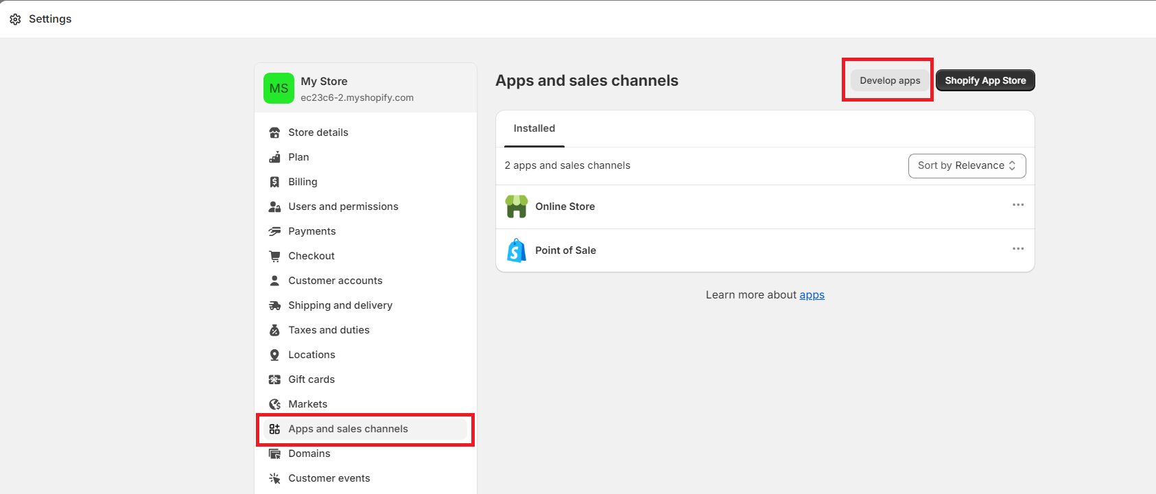 Develop apps