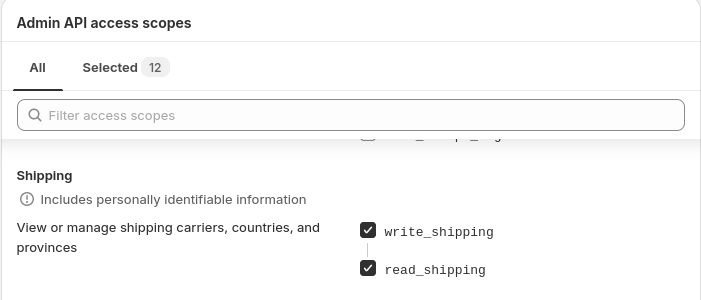 Shipping scopes in Shopify